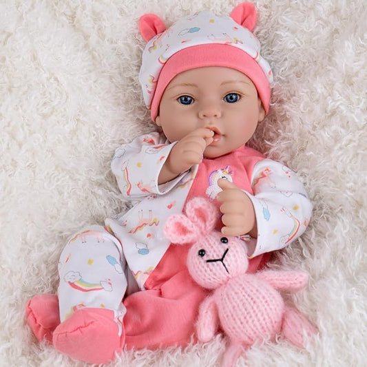 Aori Reborn Baby Dolls Lifelike - 18-inch Real Life Newborn Girl with Ultra-Realistic Handcrafted Details & Flexible Limbs, Gift Set for Kids 3+, Parents, Elderly and Collectors