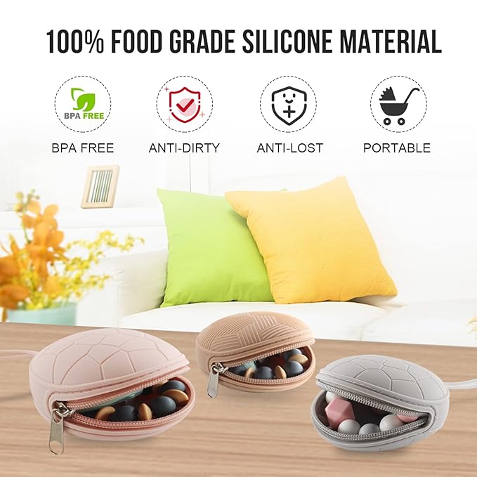 Smlpuame Pacifier Holder Case,Mothers Day Gifts for Mom BPA Free Portable Silicone Baby Pacifier Cover Pouch for Diaper Bag Stroller,Travel Outdoor Activities,Easy to Clean(Football & Grey)