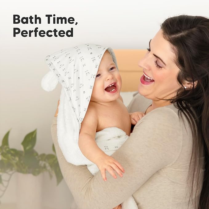 KeaBabies Hooded Baby Towel for Newborn - Viscose Derived from Bamboo Large Baby Bath Towels with Hood for Boys, Girls, Toddler, Extra Absorbent & Soft Newborn Bath Essentials (Laurel)