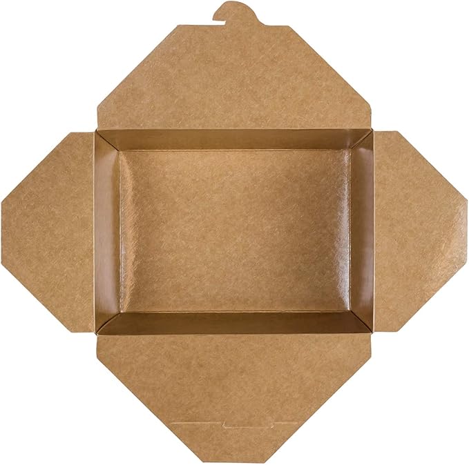 Karat Paper To Go Boxes [110 oz - 160 ct] Leak-Resistant, Microwavable, Heavy-Duty Take Out Boxes | Grease Resistant & Stackable | #4 Kraft Brown