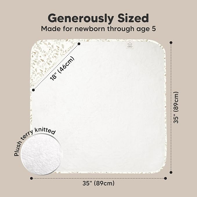 KeaBabies Hooded Baby Towel for Newborn - Viscose Derived from Bamboo Large Baby Bath Towels with Hood for Boys, Girls, Toddler, Extra Absorbent & Soft Newborn Bath Essentials (Wildwood)