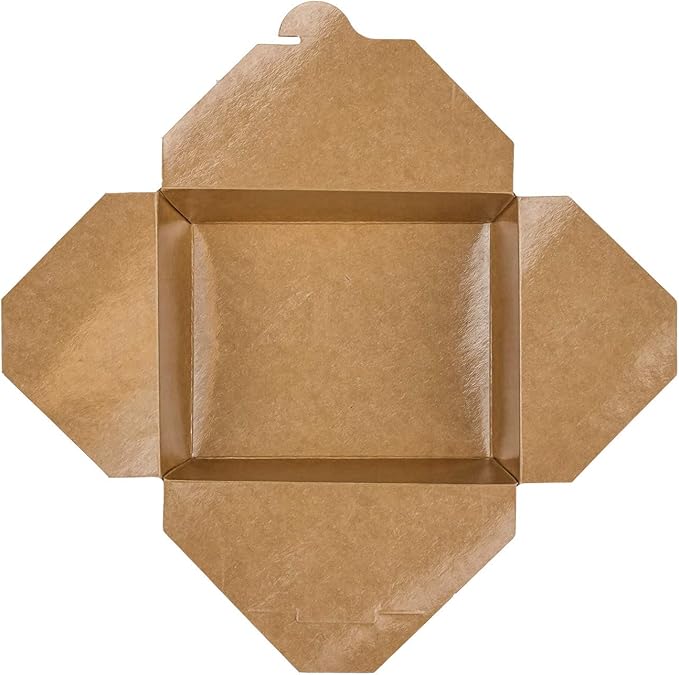 Karat Paper To Go Boxes [48 oz - 300 ct] Leak-Resistant, Microwavable, Heavy-Duty Take Out Boxes | Grease Resistant & Stackable | #8 Kraft Brown