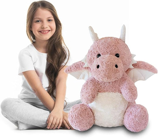 Little Flying Dragon - Cute Stuffed Animal Plush Toy - Adorable Soft Dragons Toy Plushies and Gifts - Perfect Present for Kids (Pink,16.53in/42cm)