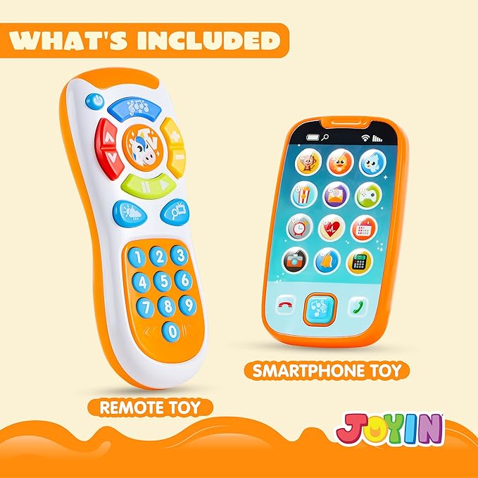 JOYIN Smartphone Toys for Baby, Remote Control Baby Phone with Music, Learning Toy, Birthday Gifts for Infants, Kids, Boys and Girls, Easter Basket Stuffers