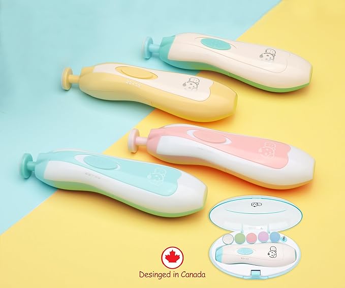 Baby Nail Trimmer 6 in 1, Royal Angels Baby Electric Nail File, Baby Grooming Kit Manicure Set for Toddler and Adults, Newborn Toddler Toes & Fingernails Nail Care Kit (Babyblue)