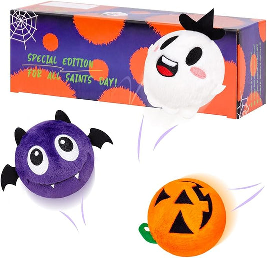 PlayZap Bouncy Balls for Kids with Plush Covers - 3" Large Size BPA Free 10 Feet High Bounce - -Indoor Outdoor Games Toddler Toys - Halloween Birthday Gift for Boys Girls 1-3 3-5 5-8 8-12