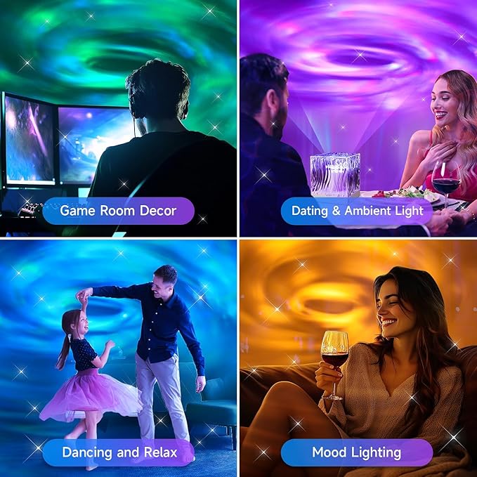 One Fire Flower Lamp Ambient Lighting for Bedroom,18 Colors Cool Things Water Ripple Lamp,Dimmable+Remote+Timer Space Projector Gifts for Women Who Have Everything,Pink Roses Romantic Bedroom Decor