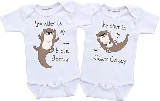 Custom Twin matching outfits boy girl twins gifts