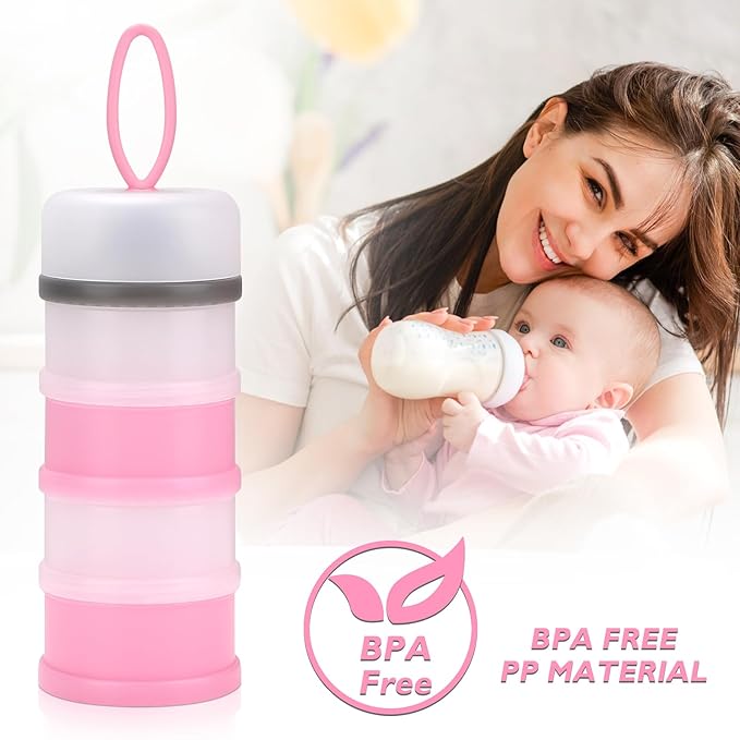 Accmor 2 Pack Baby Formula Dispenser On The Go, Stackable Formula Dispenser Formula Container to Go, Non-Spill Portable Milk Powder Kids Snack Storage Container, BPA Free