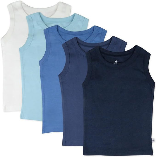 HonestBaby Sleeveless Muscle T-Shirts 100% Organic Cotton for Infant Baby and Toddler Boys, Girls
