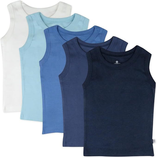 HonestBaby Sleeveless Muscle T-Shirts 100% Organic Cotton for Infant Baby and Toddler Boys, Girls