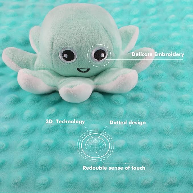 Baby Security Blanket Loveys for Babies Snuggle Toy Plush Octopus Stuffed Animal Gifts for Girls and Boys Newborn