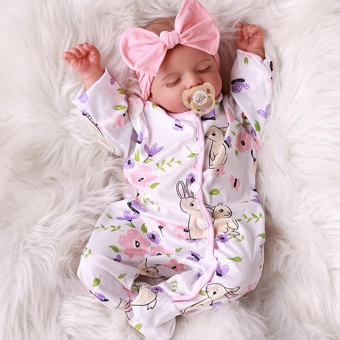 BABESIDE Lifelike Reborn Baby Dolls Girl with Poseable Body, Realistic Real Life Baby Dolls with Accessories for 3+ Year Old Girls Gifts, Pretend Play, Collection, 20 inches