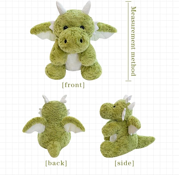 Little Flying Dragon - Cute Stuffed Animal Plush Toy - Adorable Soft Dragons Toy Plushies and Gifts - Perfect Present for Kids (Green,11.81in/30cm)