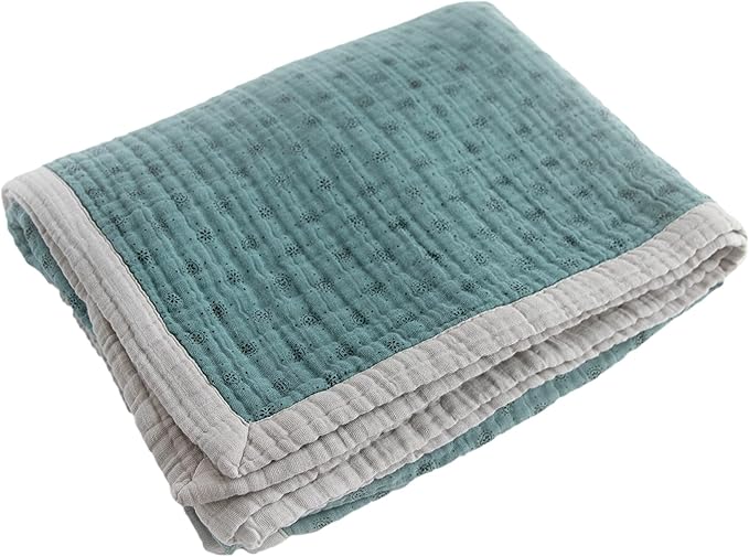 Little Unicorn Premium Quilted Throw | Super Soft, Multi-Layered Muslin XL Blanket| Great for Kids & Families (WallFlower)