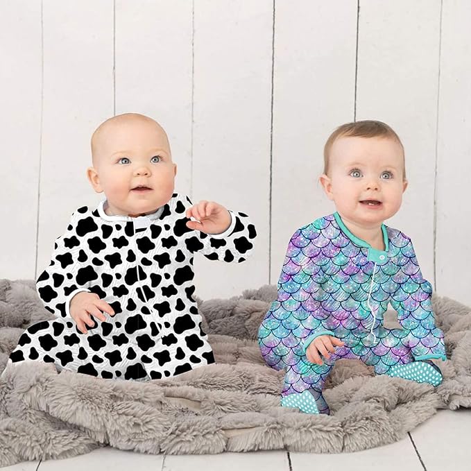 UNIFACO Baby Girls Boys Footed Pajamas One-Piece Sleeper Snug Fit Sleep and Play Zip Front Footie Romper 0-12 Month