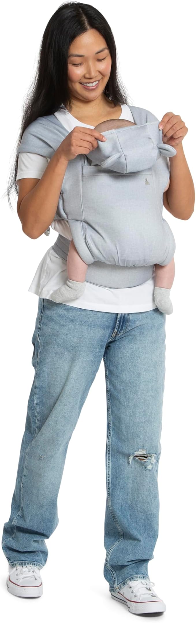 babyGap by Delta Children Legacy 3-in-1 Baby Carrier – Newborn to Toddler (Holds 7.5 to 25 lbs.), Face-in and Face-Out Baby Carrier Wrap with Lumbar Support, Ergonomic, Grey