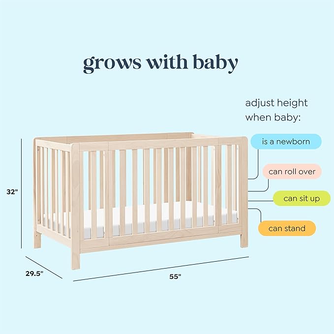 Carter's by DaVinci Colby Grow 6-in-1 Convertible Crib - Portable Bassinet to Full-Size Baby Crib w/Removable Wheels, Toddler Bed, Junior, Full-Size Bed - GREENGUARD Gold Certified - Easy to Assemble