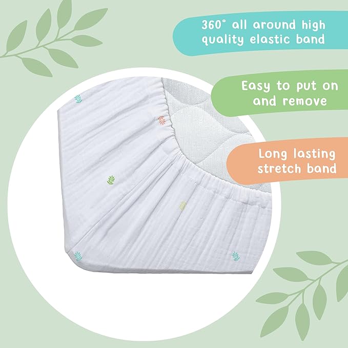 Hugs & Llamas | 100% Organic Cotton Muslin Fitted Crib Sheet | Premium Baby Sheets for Boys & Girls | Neutral Mattress Sheet