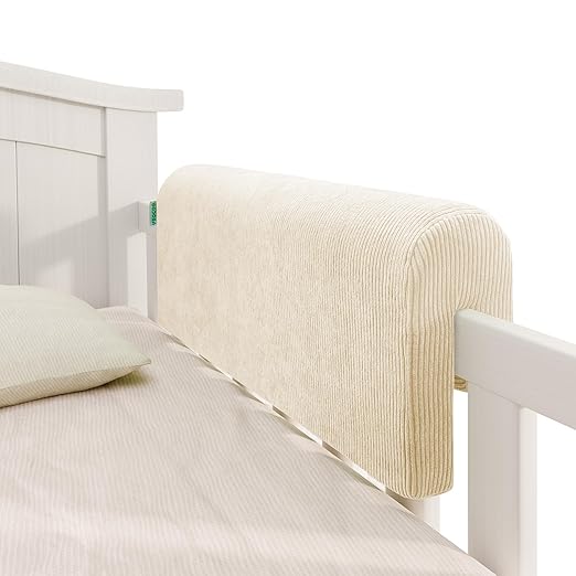 Bed Rail Bumpers Protector, Hospital Bed Rails Padding, Loft Beds and Bunk Beds Bumpers Protector, Premium Soft Memory Foam - Anti-Bump | Fall Prevention, Size 27.6 x 5.5 x 11.8 Inches, Beige