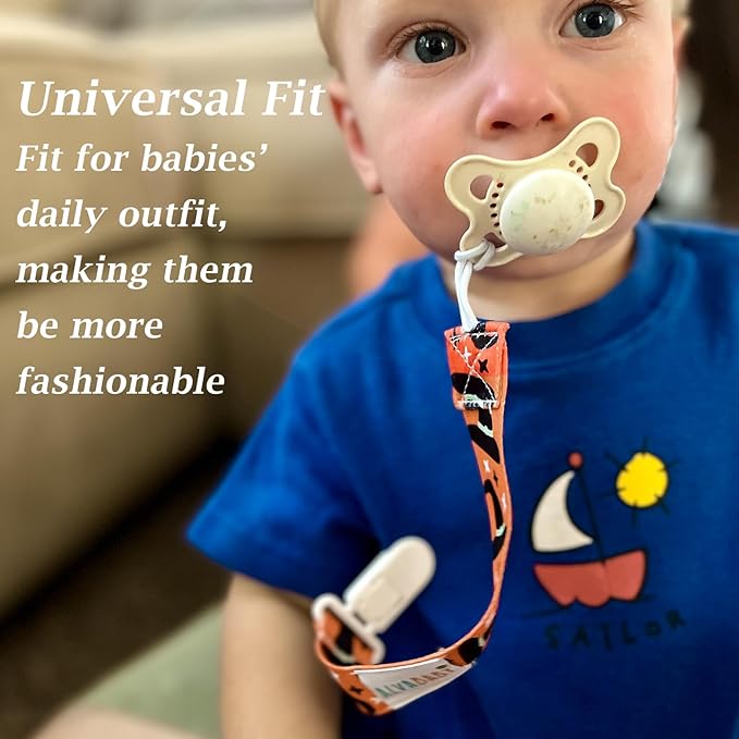 ALVABABY Paci Clip 8 Pack Holder Leashes for Newborn Baby Boys Girls Halloween 8DP04-DA