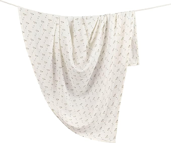 Crane Baby 100% Organic Cotton Poppy Single Baby Swaddle Wrap for Boys and Girls, Gender Neutral Newborn Swaddling Blanket, Baby Registry and Gift, 47 x 47 inches