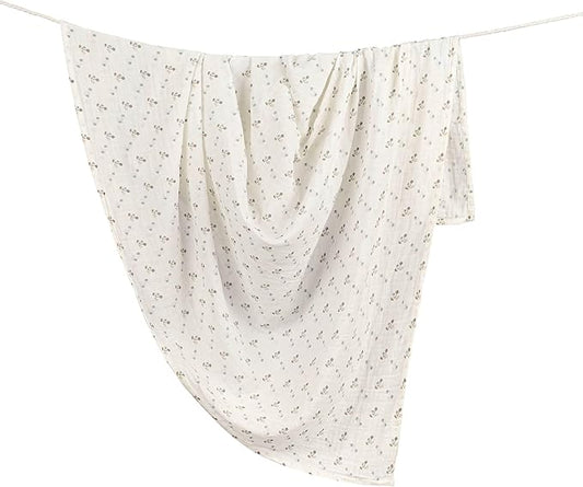 Crane Baby 100% Organic Cotton Poppy Single Baby Swaddle Wrap for Boys and Girls, Gender Neutral Newborn Swaddling Blanket, Baby Registry and Gift, 47 x 47 inches