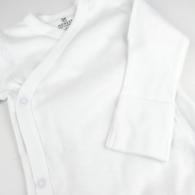 HonestBaby unisex-baby 3-pack Long Sleeve Side-snap Kimono Bodysuits Organic Cotton for Infant Baby Boys, Girls, Unisex