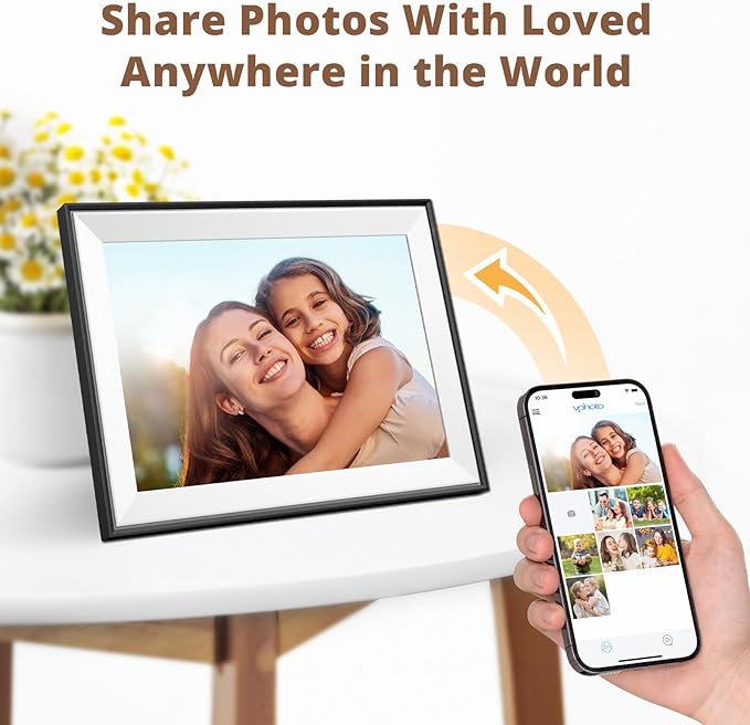 Dragon Touch 10.1'' WiFi Digital Picture Frame - HD IPS Touch Screen Digital Photo Frame Display, Auto-Rotate, Share Photos/Videos Instantly via Free App Best Gifts for Birthday, Wedding, Mom，2 Pack