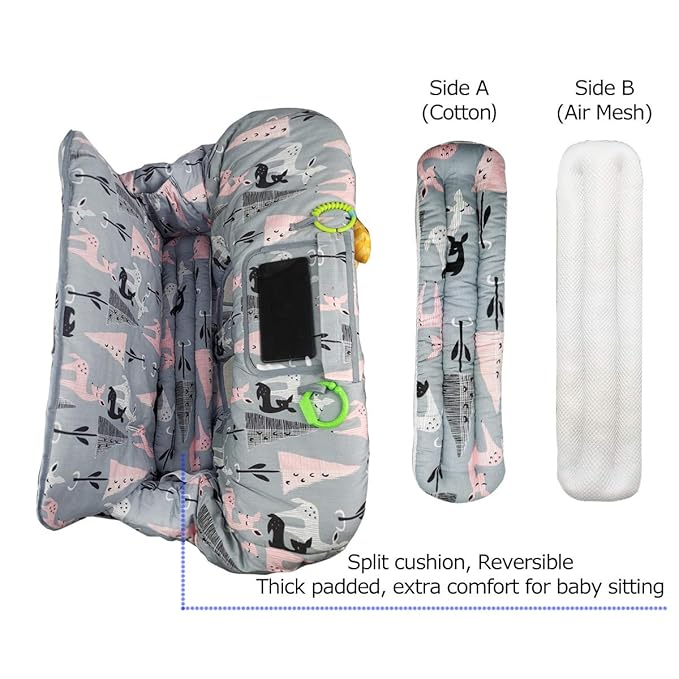 ICOPUCA Shopping Cart Cover, 2-in-1 cart Cover for Babies N high Chair Cover, Padded Grocery cart Cover for Baby boy Girl,with Split/Padded/Reversible seat Cushion, Deer