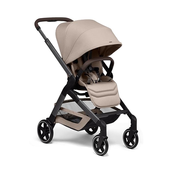 Joolz Hub2 Compact Baby Stroller for City Use (Below 20lbs) - Full-Size Single-to-Double System with Reversible Toddler Seat, One-Hand Fold, XL Basket, All-Terrain Wheels, UPF50+ Canopy - Sandy Taupe