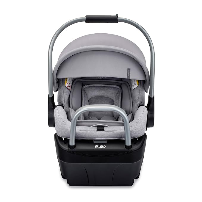 Britax Cypress Infant Car Seat, Rear Facing Car Seat with Alpine Base, ClickTight, Premium Fabrics, Ponte Glacier