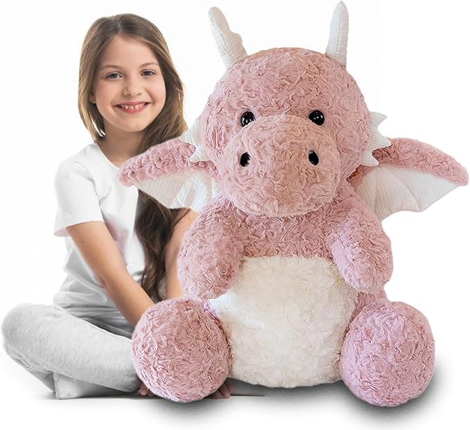 Little Flying Dragon - Cute Stuffed Animal Plush Toy - Adorable Soft Dragons Toy Plushies and Gifts - Perfect Present for Kids (Pink,22.04in/56cm)