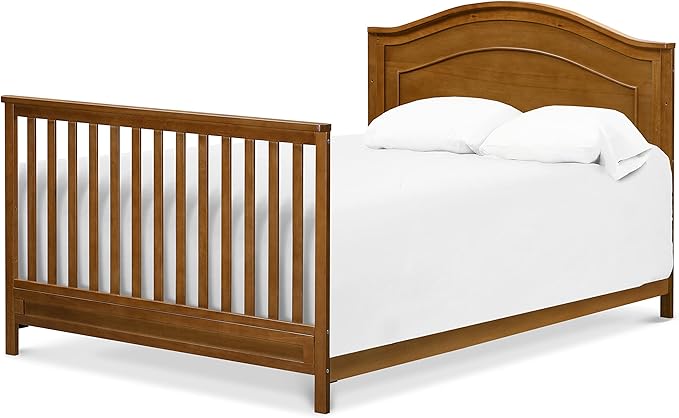 DaVinci Charlie 4-in-1 Convertible Baby Crib - GREENGUARD Gold Certified Convertible Crib to Toddler Bed, Daybed, Full-Size Wooden Bed, Durable, 4 Adjustable Mattress Heights - Chestnut