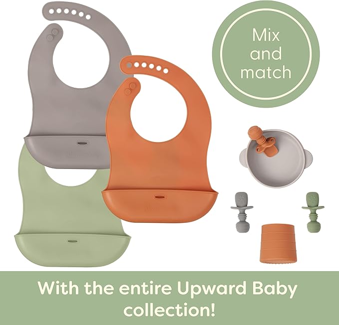 Upward Silicone Suction Mat Set - Non Slip Mat for Baby Led Weaning & Toddler Feeding - Placemats for Dining Table & Restaurants