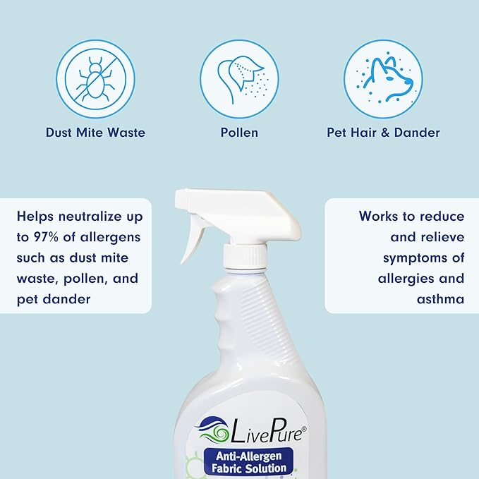 LivePure Anti-Allergen 32 OZ Fabric Spray for Household Surfaces