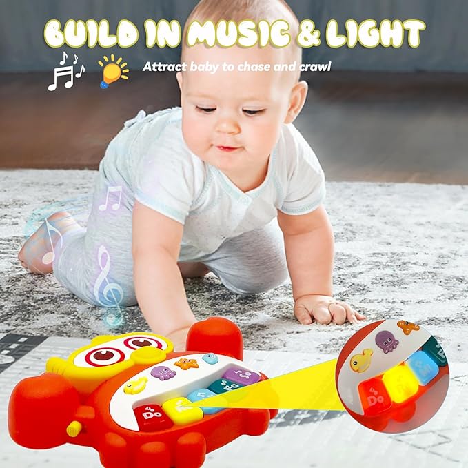 Baby Musical Toys Piano for 2 Year Old Girls Boys Age 2 Light Up Music Learning Toys for Toddlers 3 Easter Gifts Infant Baby 18 Month (Crab)