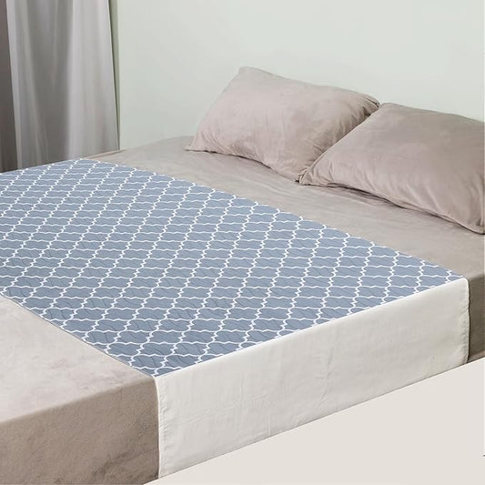 OUTCREATOR® Saddle Style Bed Pad with Tuck-in Sides, 34" x 39" Reusable Incontinence Underpad, Absorbent Waterproof Washable Quilted Tuckable Mattress Protector for Adults, Elderly, Kids, Pets (Gray)