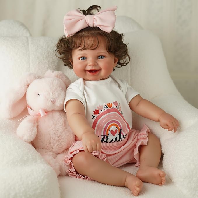 BABESIDE Realistic Reborn Baby Doll 20" Lifelike Newborn Girl - Full Body Vinyl Real Life Baby Doll, Poseable Doll with Feeding Kit Gift Box for Kids Ages 3+