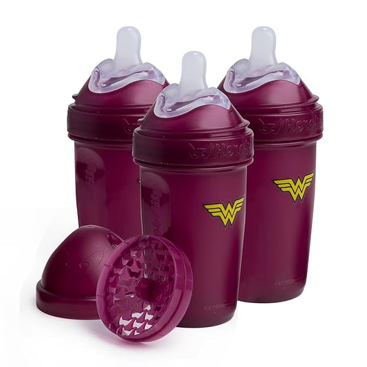 Wonder Woman DC Comics - Herobility Double Anti-Colic Baby Bottles – 8.5 fl oz/240ml – 3-Pack