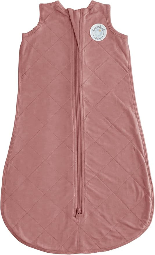 Dreamland Baby Lightweight Bamboo Viscose Sleep Sack (6-12 Months). 1.0 TOG Ultra Soft Blanket w/ 2-Way Zipper. 95% Viscose, 5% Spandex (Rose)