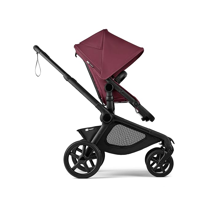 Bugaboo Kangaroo All-Terrain Single-to-Double Tandem Stroller for Infant and Toddler, for Up to Three Kids, XL Wheels, One-Hand Operation, Large Bassinet, XL Underseat Storage (Dark Cherry)