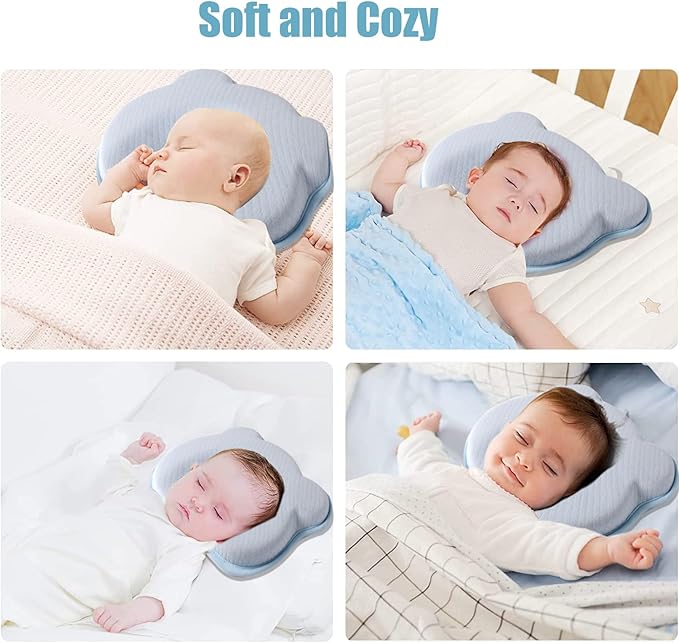 2025 New Upgrade Donut Soft and Cozy Pillow Prеvents FΙat hеad and Shapеs Hеad Breathable Pillow Blue