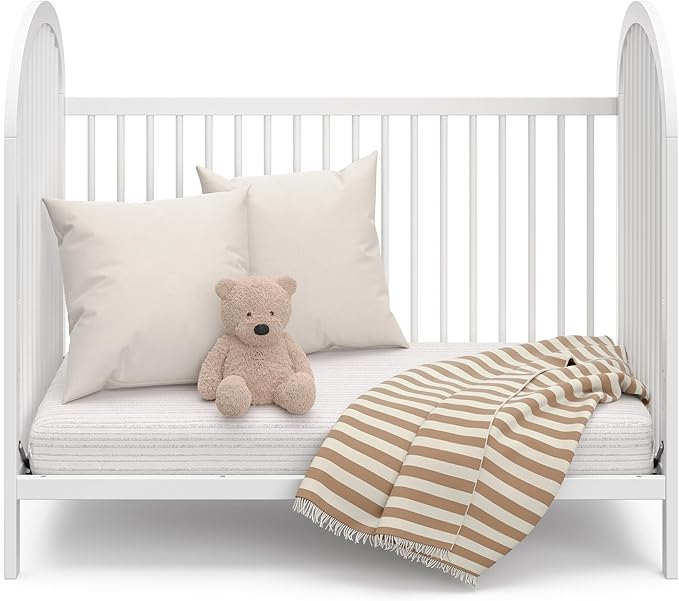 Graco Olivia Convertible Crib (White) – GREENGUARD Gold Certified, 100% Solid Wood, Fits Standard Crib Mattress, Converts to Toddler Bed and Daybed, 4 Adjustable Mattress Heights