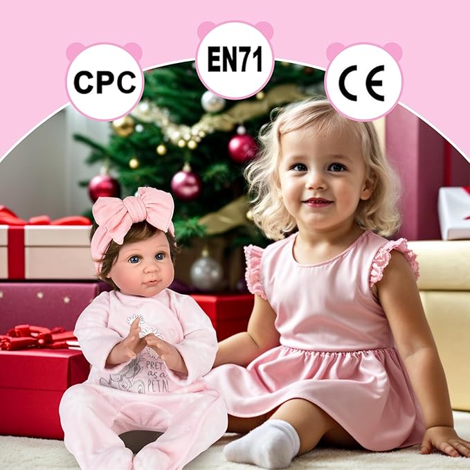 Aori Reborn Baby Dolls 22 Inch Realistic Girl - Lifelike Weighted Newborn Toddler with Feeding Bottle & Magnetic Pacifier, Handapplied Wig Hair, Soft Body, Gift for Kids 3+,Collectors
