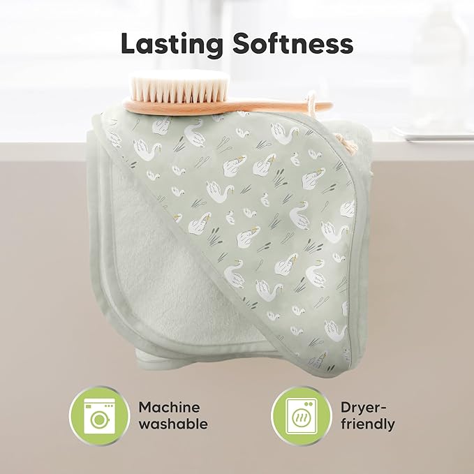 KeaBabies Hooded Baby Towel for Newborn - Viscose Derived from Bamboo Large Baby Bath Towels with Hood for Boys, Girls, Toddler, Extra Absorbent & Soft Newborn Bath Essentials (Wildwood)