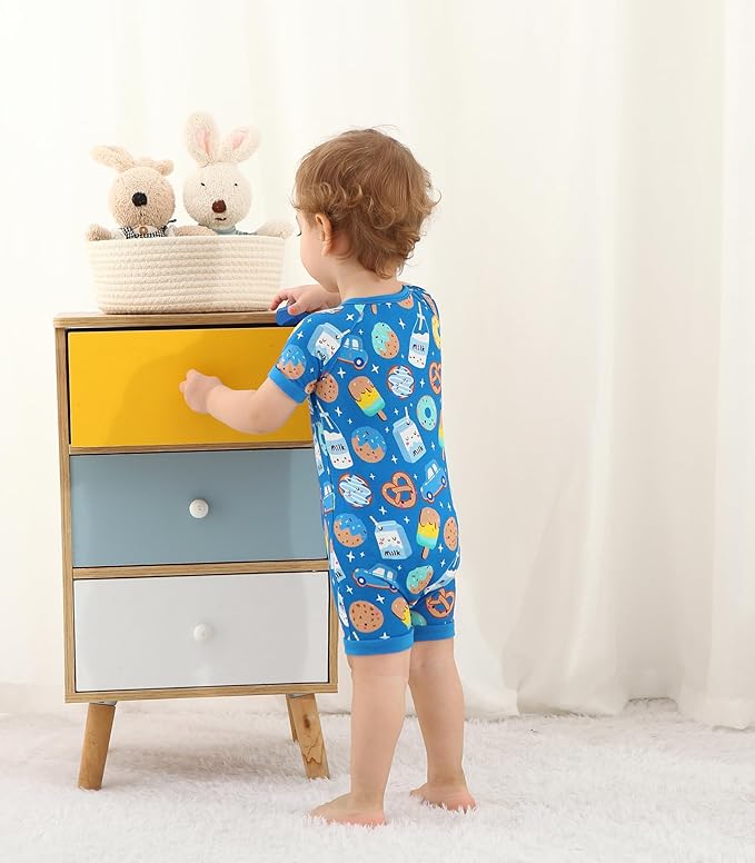 Baby Boy Romper Toddler Boys Short Sleeve Shorts Soft Jumpsuit Outfit Viscose Made from Bamboo