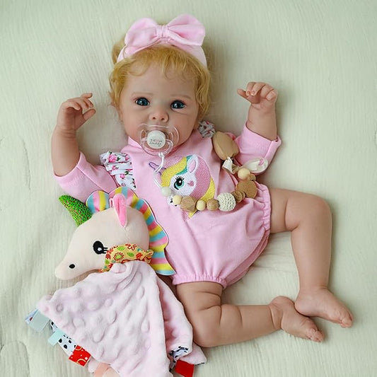 Lifelike Reborn Baby Dolls - 20-inch Realistic Silicone Baby Girl, Newborn Doll with Full Vinyl Body, Handmade with Accessories, Real Life Baby Doll for 3+ Years Old Kids Gifts