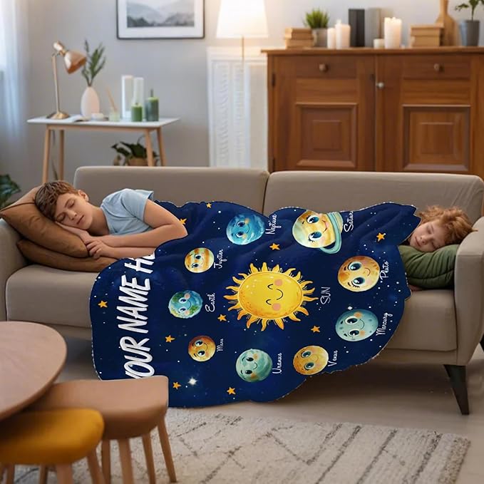 Ship Next Day, Personalized Baby Blanket for Boys Girls - Printed in USA, Custom Baby Blanket with Name Super Soft Plush Flannel, Easter Christmas Brithday Gifts for Baby Shower Kids Toddlers Newborn