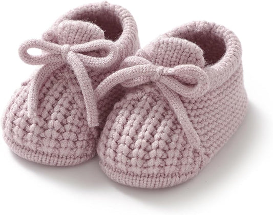 DovFanny Baby Booties Newborn Baby First Shoes Cozy Warm Knit Soft Booties for Toddler Infant Boy Girl
